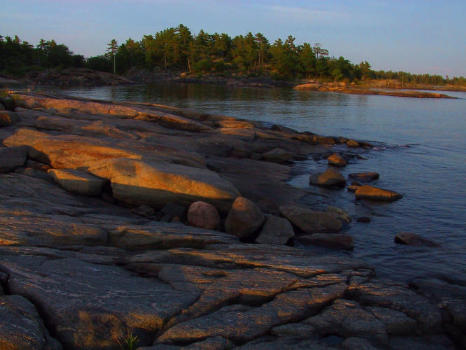 Beautiful sunsetting on Georgian Bay Rocks