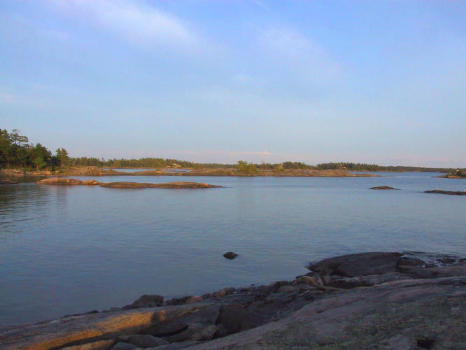 Sunset landscape of Georgain Bay Island